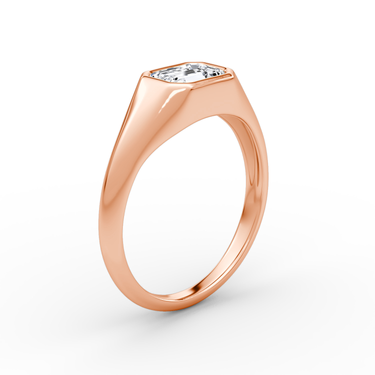 Just Brilliant East West Signet ring in rose gold — upright