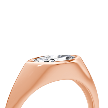Just Brilliant East West Signet ring in rose gold — detail