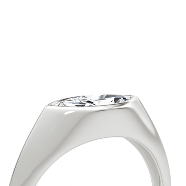 Just Brilliant East West Signet ring in white gold — detail