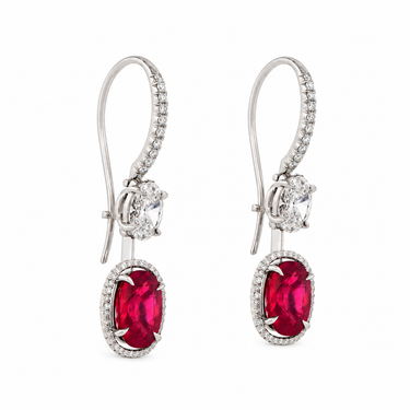 Éclat de Rubis Earrings by Just Brilliant — Angled view