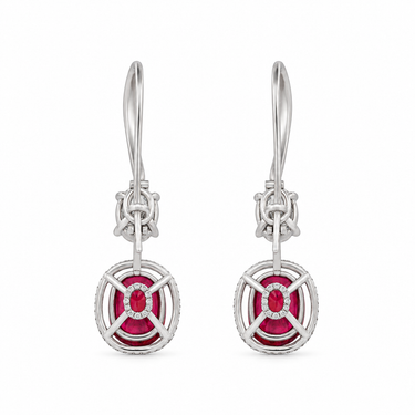 Éclat de Rubis Earrings by Just Brilliant — Reverse setting detail