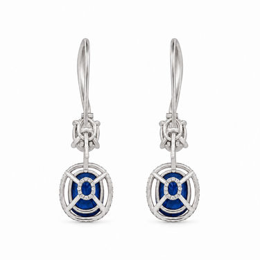 Éclat de Saphir Earrings by Just Brilliant — Reverse setting detail