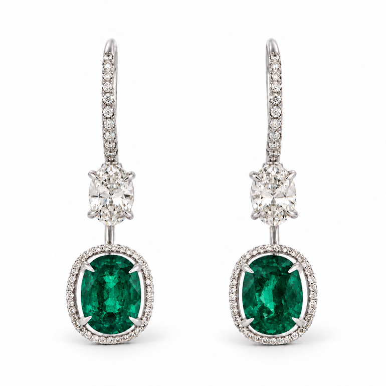 Éclat d’Émeraude Earrings by Just Brilliant — Front view