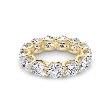 Just Brilliant Eternity Band, Full eternity / 6.5Ct / Round Brilliant in 18K Yellow Gold, front view, unengraved.