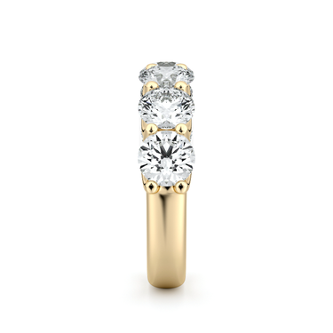 Just Brilliant Eternity Band, Half eternity / 3.0Ct / Round Brilliant in 18K Yellow Gold, side view, unengraved.