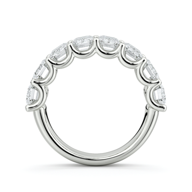 Just Brilliant Eternity Band, Half eternity / 4.0Ct / Emerald in 18K White Gold, profile view, unengraved.