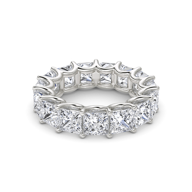 Just Brilliant Eternity Band, Full eternity / 7.5Ct / Princess in 18K White Gold, front view, unengraved.