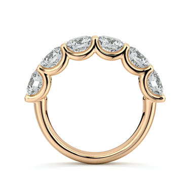 Just Brilliant Eternity Band, Half eternity / 3.0Ct / Round Brilliant in 18K Rose Gold, profile view, unengraved.