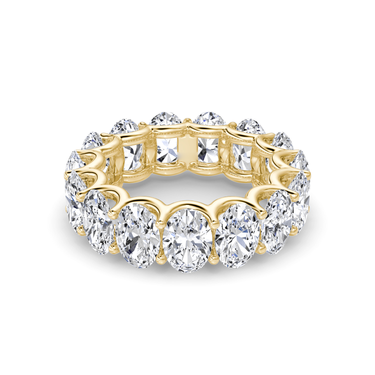 Just Brilliant Eternity Band, Full eternity / 7.5Ct / Oval in 18K Yellow Gold, front view, unengraved.