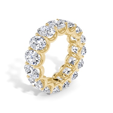 Just Brilliant Eternity Band, Full eternity / 7.5Ct / Oval in 18K Yellow Gold, upright view, unengraved.