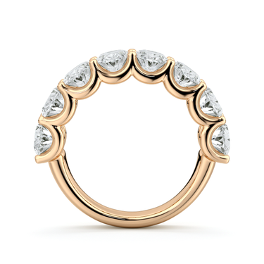 Just Brilliant Eternity Band, Half eternity / 4.0Ct / Oval in 18K Rose Gold, profile view, unengraved.