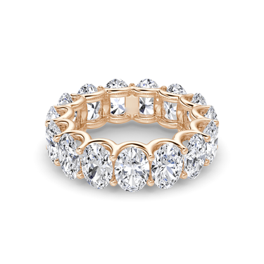 Just Brilliant Eternity Band, Full eternity / 7.5Ct / Oval in 18K Rose Gold, front view, unengraved.