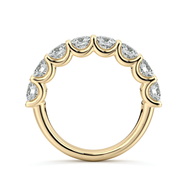 Just Brilliant Eternity Band, Half eternity / 2.0Ct / Round Brilliant in 18K Yellow Gold, profile view, unengraved.