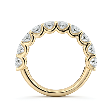Just Brilliant Eternity Band, Half eternity / 2.5Ct / Oval in 18K Yellow Gold, profile view, unengraved.