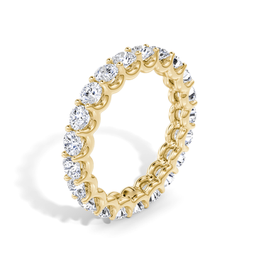 Just Brilliant Eternity Band, Full eternity / 2.0Ct / Round Brilliant in 18K Yellow Gold, upright view, unengraved.