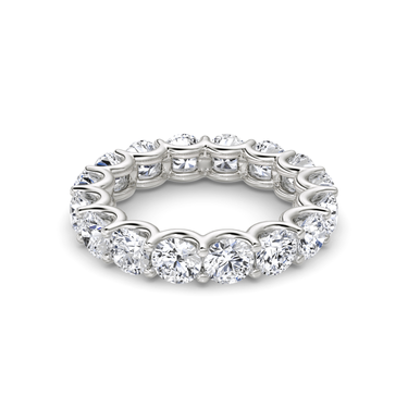 Just Brilliant Eternity Band, Full eternity / 4.0Ct / Round Brilliant in 18K White Gold, front view, unengraved.