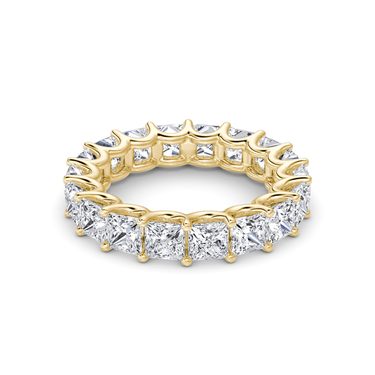 Just Brilliant Eternity Band, Full eternity / 4.5Ct / Princess in 18K Yellow Gold, front view, unengraved.