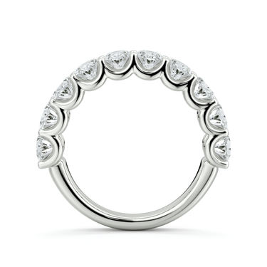 Just Brilliant Eternity Band, Half eternity / 2.5Ct / Oval in 18K White Gold, profile view, unengraved.