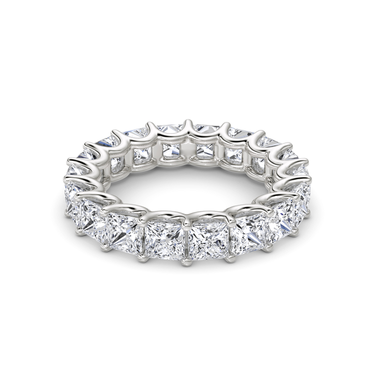 Just Brilliant Eternity Band, Full eternity / 4.5Ct / Princess in 18K White Gold, front view, unengraved.