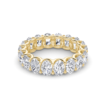 Just Brilliant Eternity Band, Full eternity / 4.5Ct / Oval in 18K Yellow Gold, front view, unengraved.