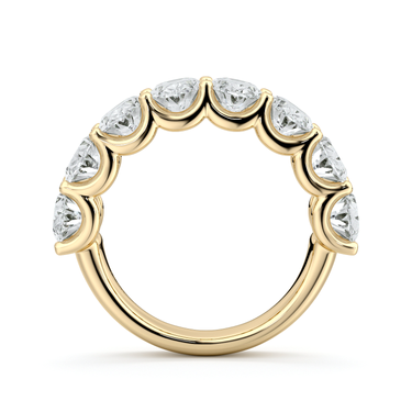 Just Brilliant Eternity Band, Half eternity / 4.0Ct / Oval in 18K Yellow Gold, profile view, unengraved.