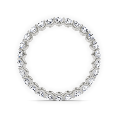 Just Brilliant Eternity Band, Full eternity / 1.0Ct / Round Brilliant in 18K White Gold, profile view, unengraved.