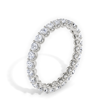 Just Brilliant Eternity Band, Full eternity / 1.0Ct / Round Brilliant in 18K White Gold, upright view, unengraved.