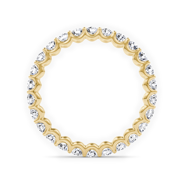 Just Brilliant Eternity Band, full eternity design with round brilliant diamonds, 1.00 ct total, in 18K Yellow Gold, profile view.