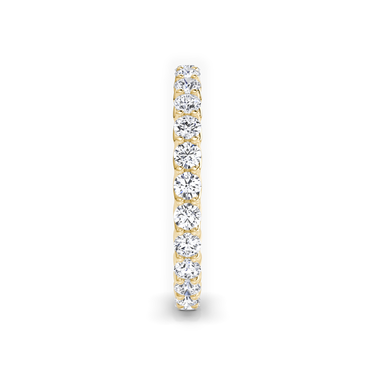 Just Brilliant Eternity Band, full eternity design with round brilliant diamonds, 1.00 ct total, in 18K Yellow Gold, side view.