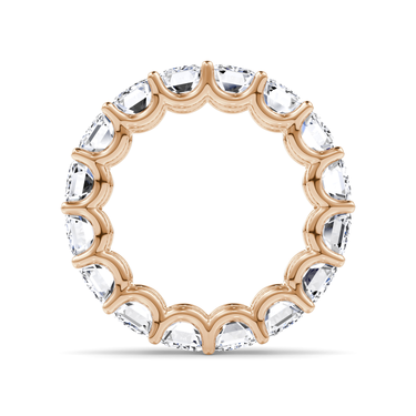 Just Brilliant Eternity Band, Full eternity / 8.0Ct / Emerald in 18K Rose Gold, profile view, unengraved.