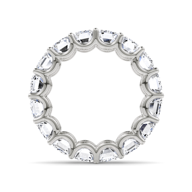 Just Brilliant Eternity Band, Full eternity / 8.0Ct / Emerald in 18K White Gold, profile view, unengraved.