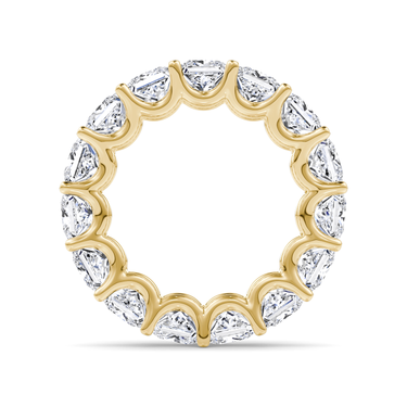 Just Brilliant Eternity Band, Full eternity / 7.5Ct / Princess in 18K Yellow Gold, profile view, unengraved.