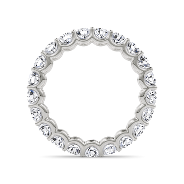 Just Brilliant Eternity Band, Full eternity / 2.0Ct / Round Brilliant in 18K White Gold, profile view, unengraved.
