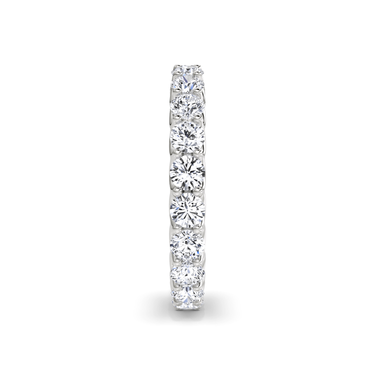 Just Brilliant Eternity Band, Full eternity / 2.0Ct / Round Brilliant in 18K White Gold, side view, unengraved.