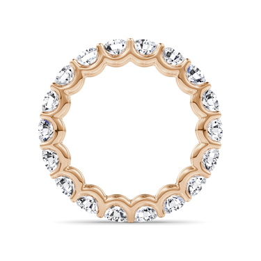Just Brilliant Eternity Band, Full eternity / 2.8Ct / Round Brilliant in 18K Rose Gold, profile view, unengraved.