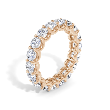 Just Brilliant Eternity Band, Full eternity / 2.8Ct / Round Brilliant in 18K Rose Gold, upright view, unengraved.