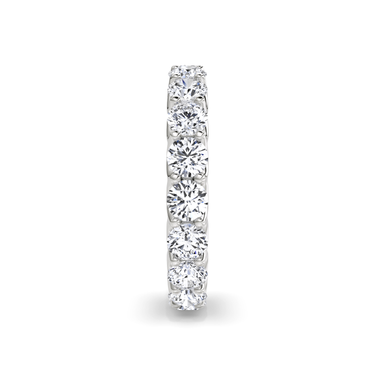 Just Brilliant Eternity Band, Full eternity / 2.8Ct / Round Brilliant in 18K White Gold, side view, unengraved.