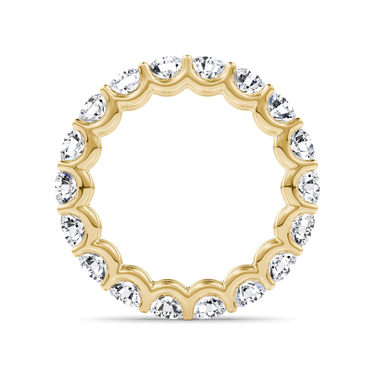 Just Brilliant Eternity Band, Full eternity / 2.8Ct / Round Brilliant in 18K Yellow Gold, profile view, unengraved.