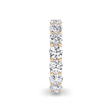 Just Brilliant Eternity Band, Full eternity / 4.0Ct / Round Brilliant in 18K Rose Gold, side view, unengraved.
