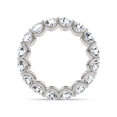 Just Brilliant Eternity Band, Full eternity / 4.0Ct / Round Brilliant in 18K White Gold, profile view, unengraved.