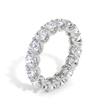Just Brilliant Eternity Band, Full eternity / 4.0Ct / Round Brilliant in 18K White Gold, upright view, unengraved.