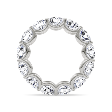 Just Brilliant Eternity Band, Full eternity / 6.5Ct / Round Brilliant in 18K White Gold, profile view, unengraved.