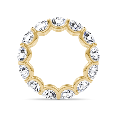 Just Brilliant Eternity Band, Full eternity / 6.5Ct / Round Brilliant in 18K Yellow Gold, profile view, unengraved.