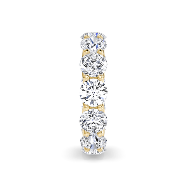 Just Brilliant Eternity Band, Full eternity / 6.5Ct / Round Brilliant in 18K Yellow Gold, side view, unengraved.
