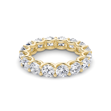 Just Brilliant Eternity Band, Full eternity / 4.0Ct / Round Brilliant in 18K Yellow Gold, front view, unengraved.