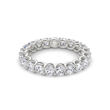 Just Brilliant Eternity Band, Full eternity / 2.0Ct / Round Brilliant in 18K White Gold, front view, unengraved.
