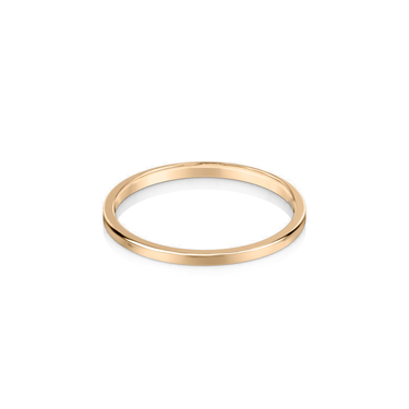 Just Brilliant 1.5mm Flat Wedding Band in 18K Rose Gold, front view