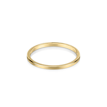 Just Brilliant 1.5mm Flat Wedding Band in 18K Yellow Gold, front view