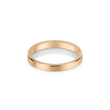 Just Brilliant 3mm Flat Wedding Band in 18K Rose Gold, front view