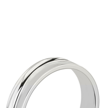 Just Brilliant 5mm Flat Wedding Band in 18K White Gold, detail view